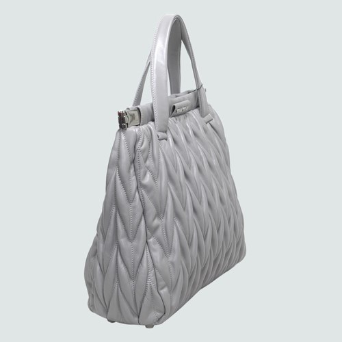 90281 Miu Miu Nappa Matelasse Tote Borse in pelle 90281 Grigio